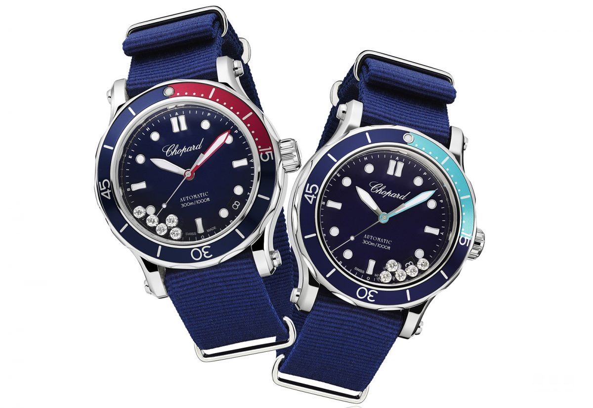 UK Blue Dials Chopard Happy Diamonds Happy Ocean Replica Watches Bringing You To Explore The Happiness Of Ocean