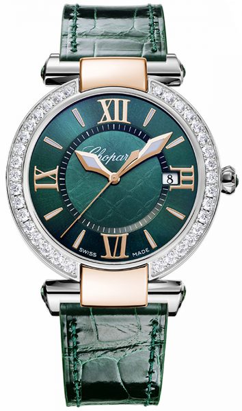 UK Chopard Imperiale 36MM 388532-6008 Fake Watches With Green Leather Straps Of Top Quality
