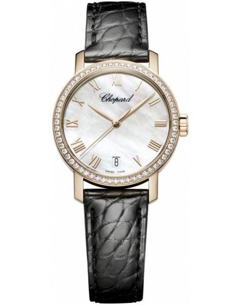 The luxury copy Chopard Classic 134200-5001 watches are made from 18k rose gold and decorated with diamonds.