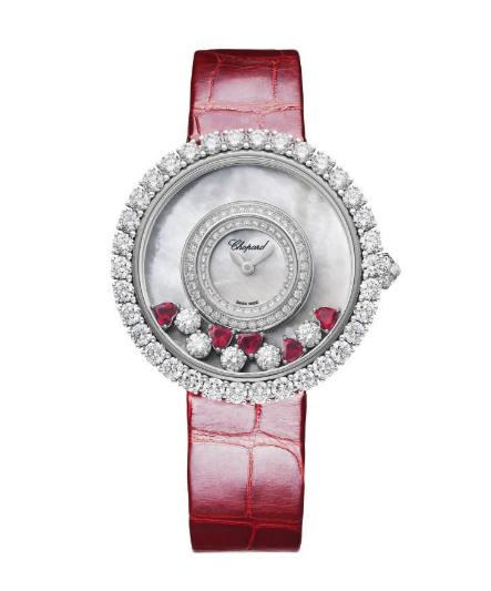 The luxury replica Chopard Happy Diamonds 204445-1006 watches are made from 18k white gold and diamonds.