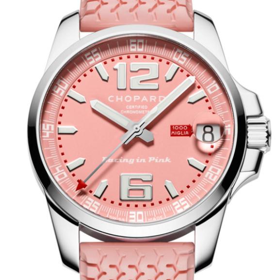 The 44 mm copy Chopard Classic Racing 168997-3024 watches have pink dials.
