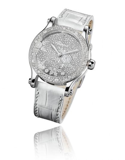 The luxury copy Chopard watches are decorated with diamonds.